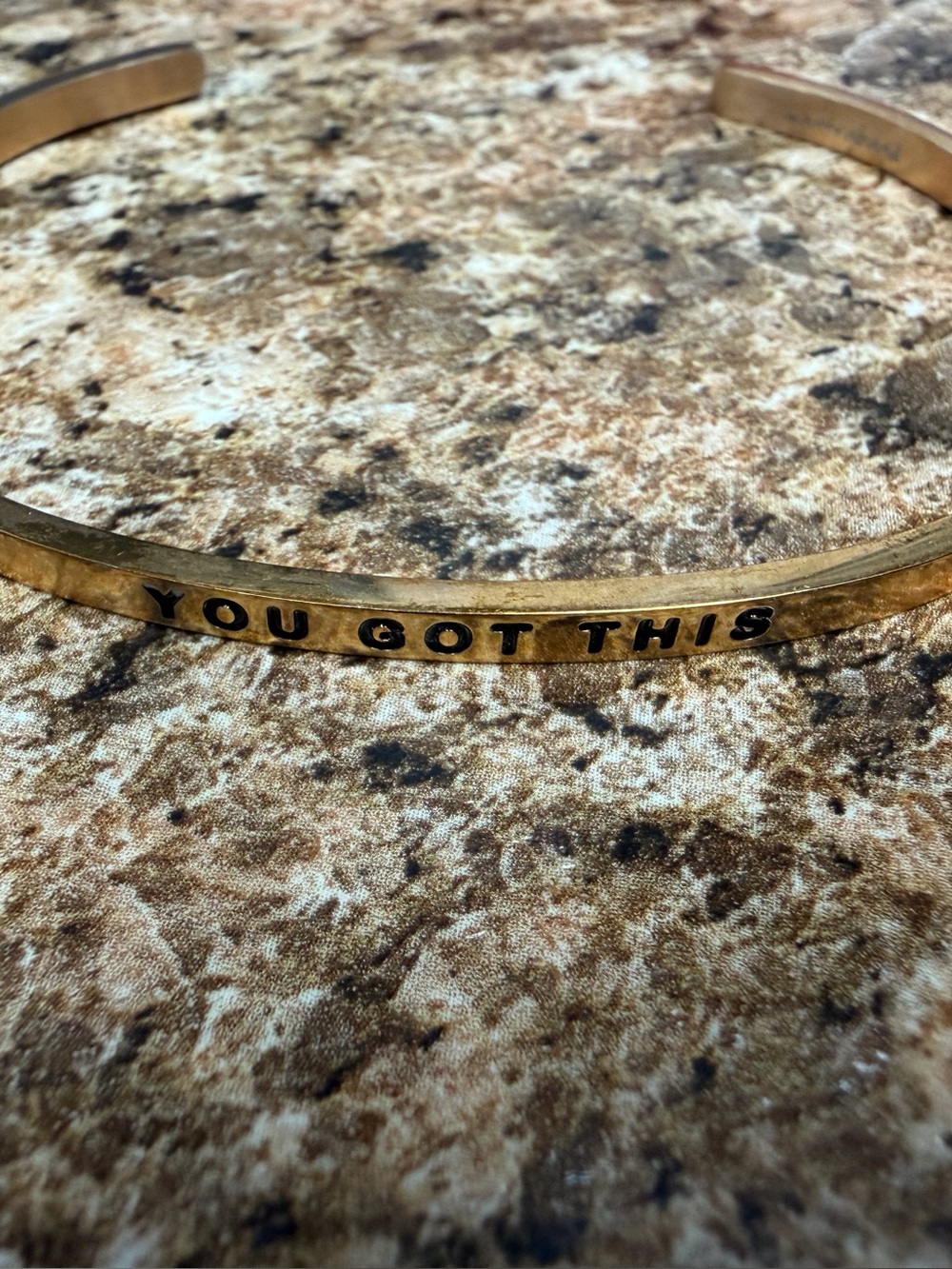 MantraBand You Got This Gold Tone Inspirational Cuff Bracelet Adjustable
